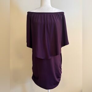 Elegant Off-Shoulder Purple Mini Dress